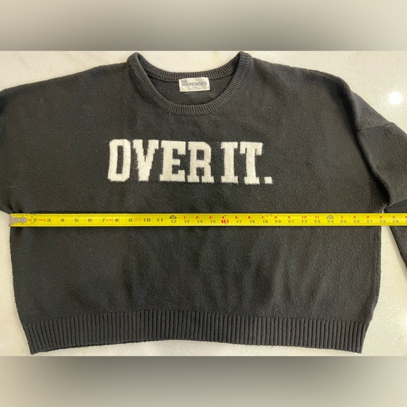 No Boundaries Black 'Over It' Crew Neck Sweater - Picture 3 of 4